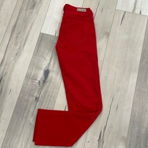NWOT Red Corduroy AG Stevie Slim Straight Pants, size 26R.